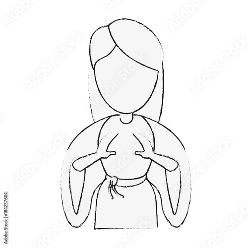 Virgin mary cartoon icon vector illustration graphic design