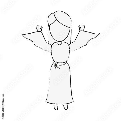Virgin mary cartoon icon vector illustration graphic design