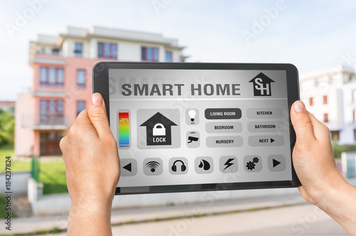 Wallpaper Mural Tablet with remote smart home control system Torontodigital.ca