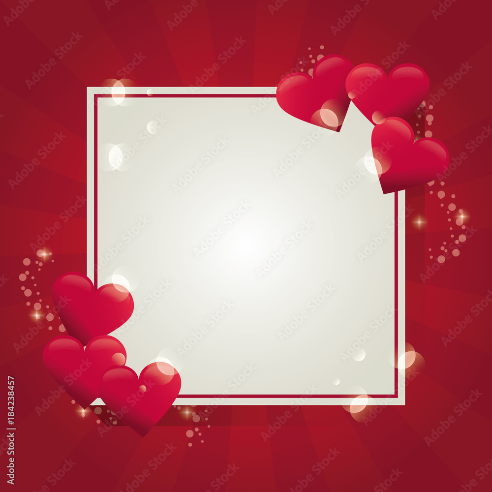 Fotografie Valentines frame design vector illustration graphic design