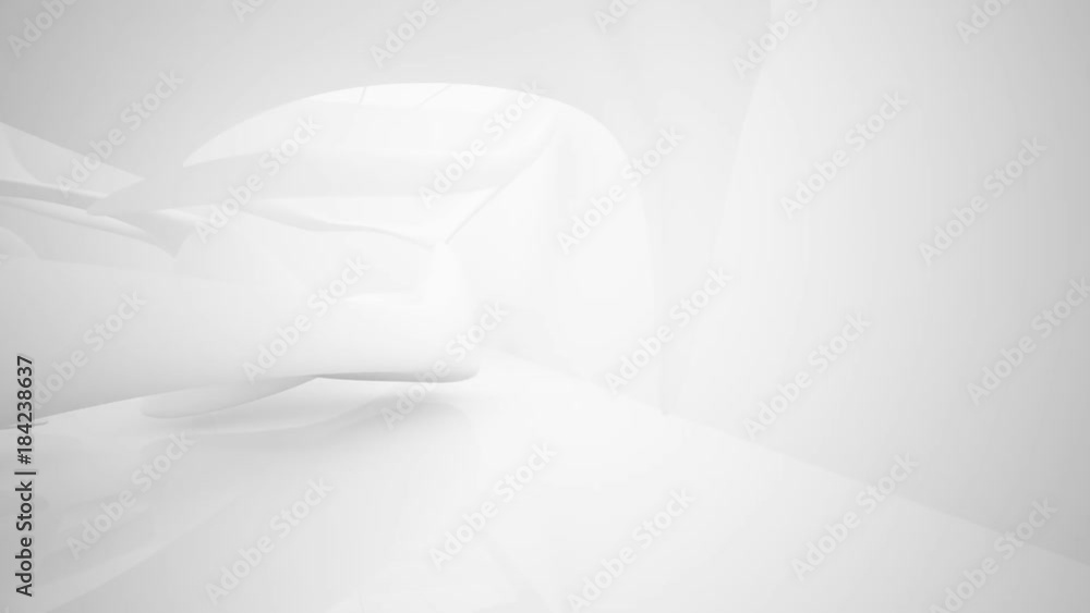 White smooth abstract architectural background. 3D animation and rendering White smooth abstract architectural background. 3D animation and rendering