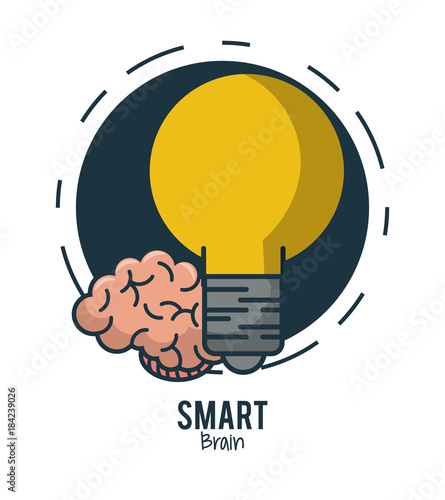Smart brain ideas vector illustration graphic design