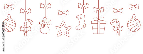 Christmas outline ornaments hanging