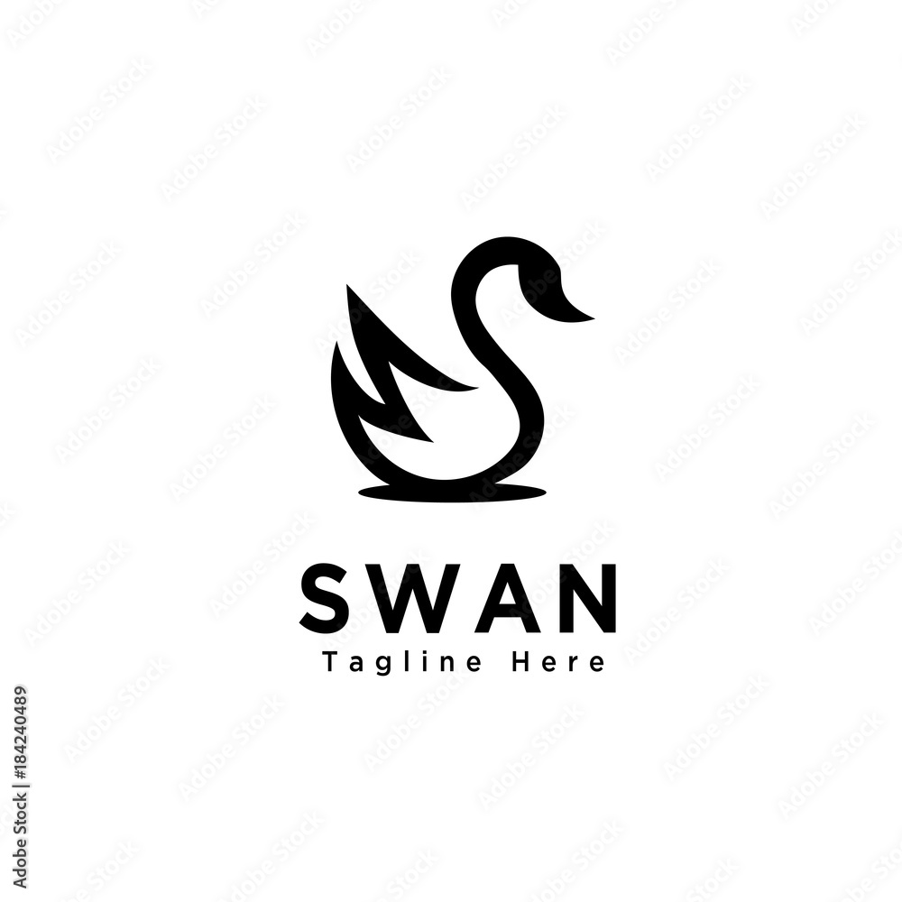 swan bird logo art swan bird logo art