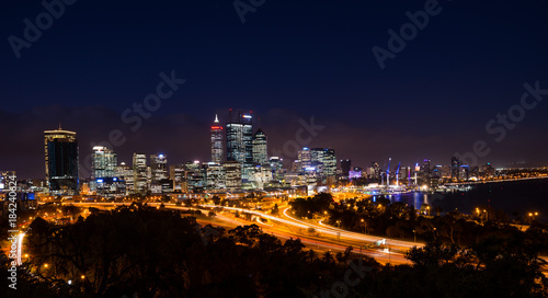 Perth city night skyline