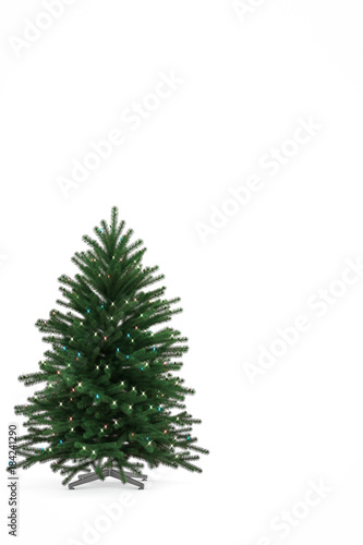 Christmas tree on white background. 3D Render