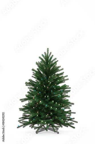 Christmas tree on white background. 3D Render © Chanchai
