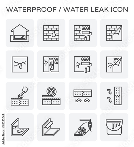 waterproof water leak icon