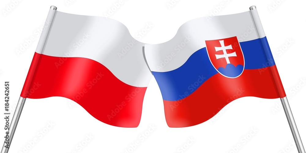 Flags. Poland and Slovakia