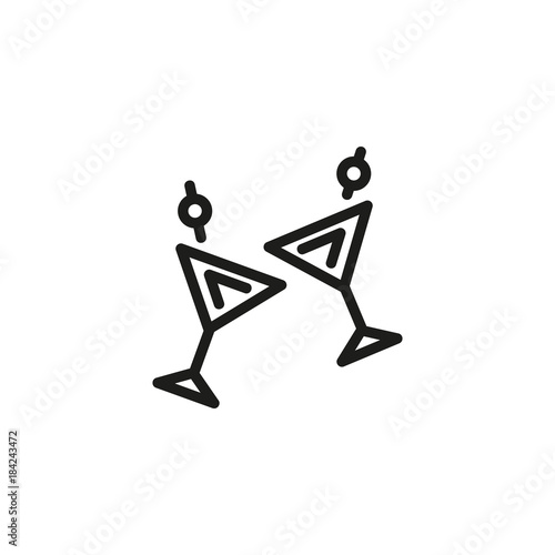 Martini glasses line icon