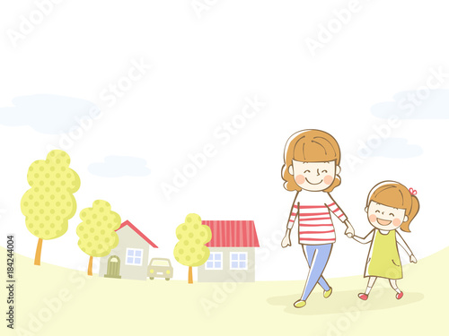 親子　イラスト　背景