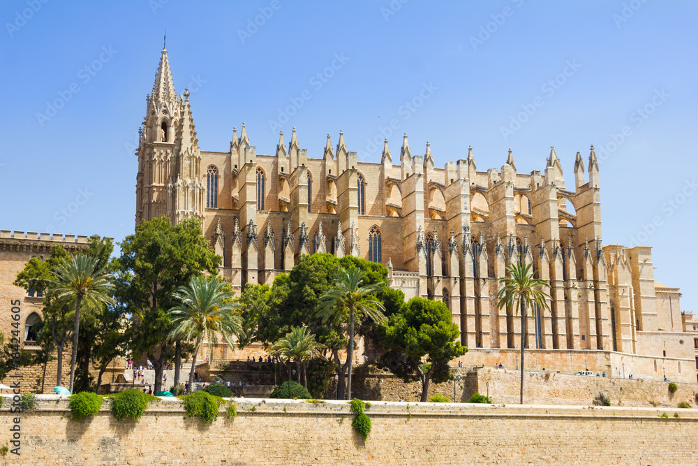 The Cathedral of Santa Maria of Palma and Parc del Mar, Majorca, Spain The Cathedral of Santa Maria of Palma and Parc del Mar, Majorca, Spain