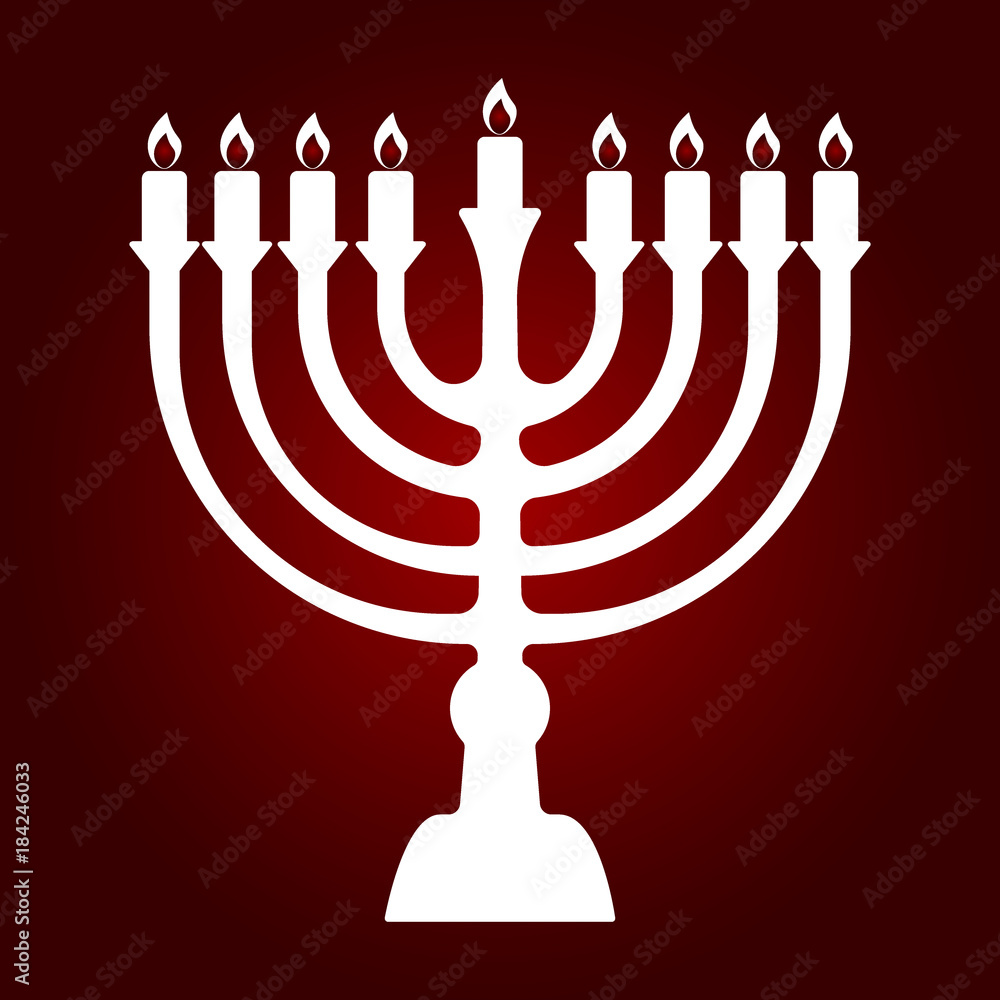 Obraz premium Menorah for Hanukkah, Vector illustration.