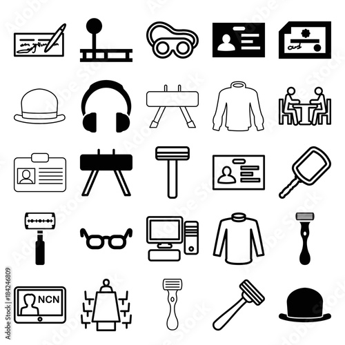 Wallpaper Mural Set of 25 personal filled and outline icons Torontodigital.ca