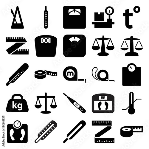 Set of 25 scale filled icons