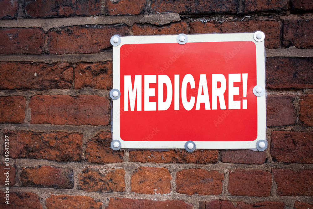 Hand writing text caption inspiration showing Medicare concept meaning Comprehensive Medical Insurance Health Plan written on old announcement road sign with background and copy space Hand writing text caption inspiration showing Medicare concept meaning Comprehensive Medical Insurance Health Plan written on old announcement road sign with background and copy space