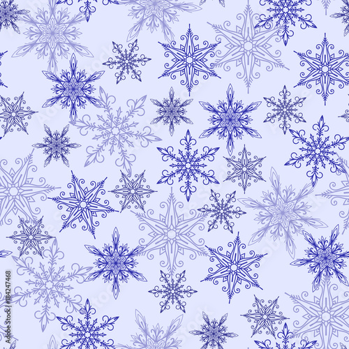 Snowflakes vector icons frozen frost star Christmas decoration snow winter flakes elemets Xmas holiday design illustartion seamless patetrn