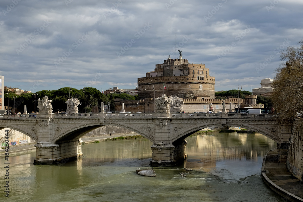 View across the river Tiber to 