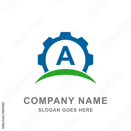 Letter A Gear Engineering Automotive Industry Service Repair Logo Vector