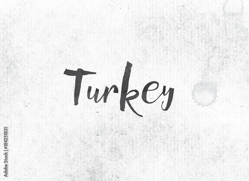 Turkey Concept Painted Ink Word and Theme