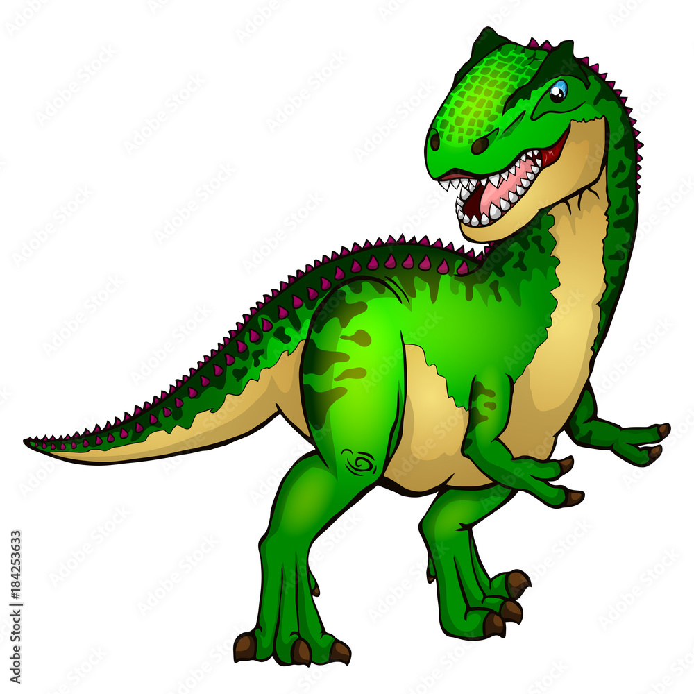 Cute cartoon allosaurus. Isolated illustration of a cartoon dinosaur. Cute cartoon allosaurus. Isolated illustration of a cartoon dinosaur.
