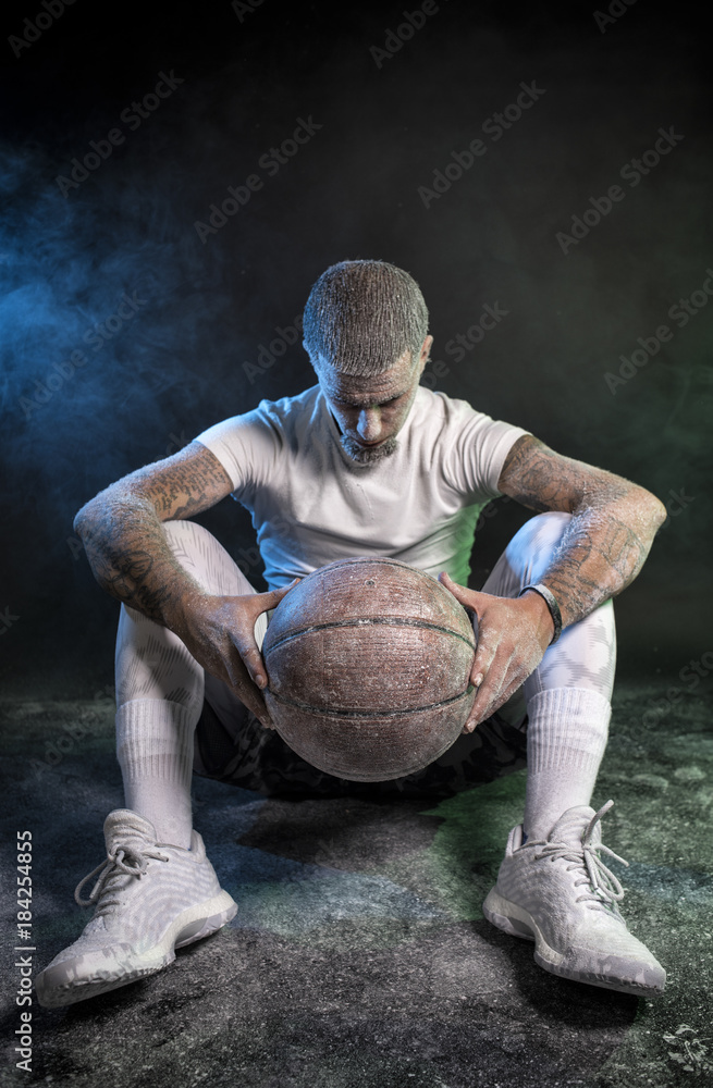 Studio portrait of sportsmen using balls Studio portrait of sportsmen using balls
