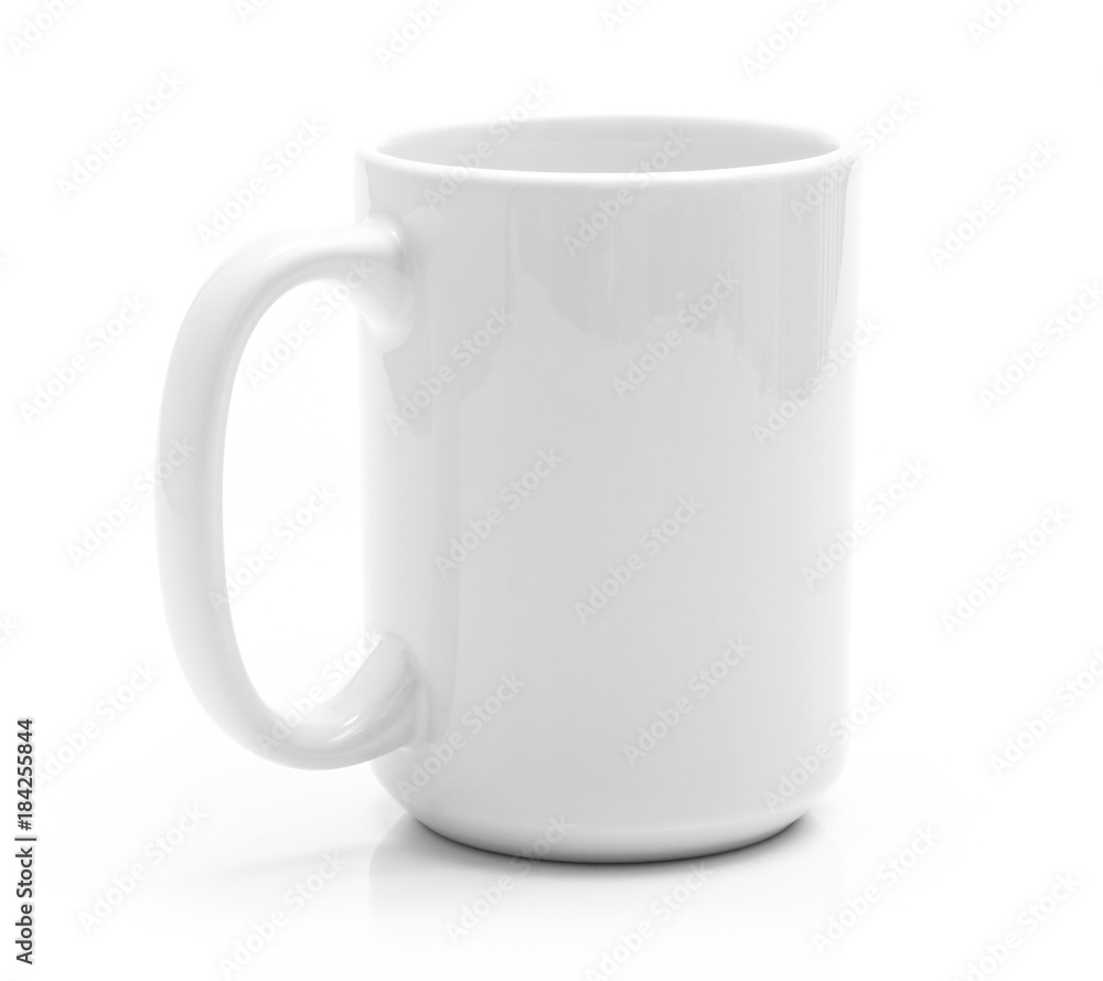 White cup isolated on a white background White cup isolated on a white background