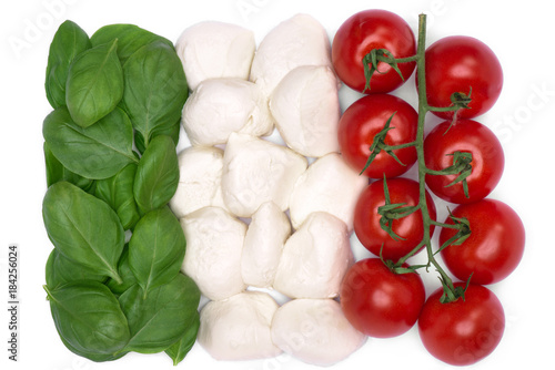 italian flag colors from food and vegetables