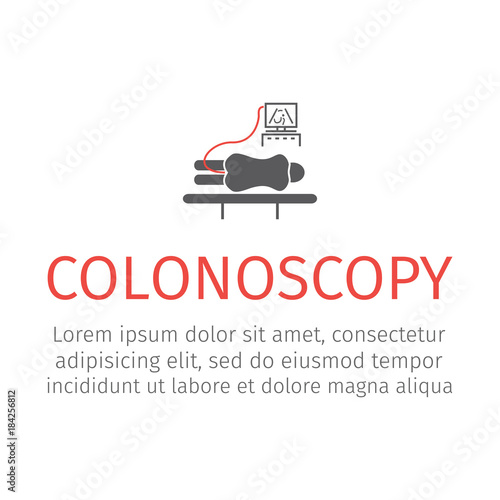 Colonoscopy flat icon. Vector illustration