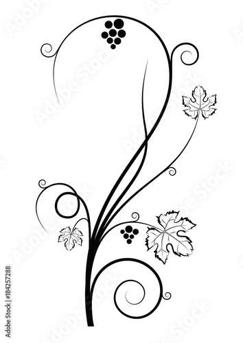 black_vine_with_leaves_4
