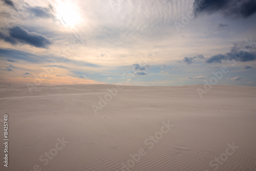 Desert after the storm  at sunset