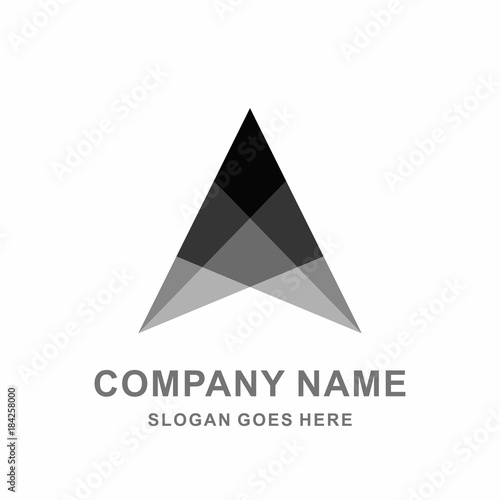 Geometric Triangle Pyramid Arrow Paper Plane Architecture Interior Building Business Company Stock Vector Logo Design Template