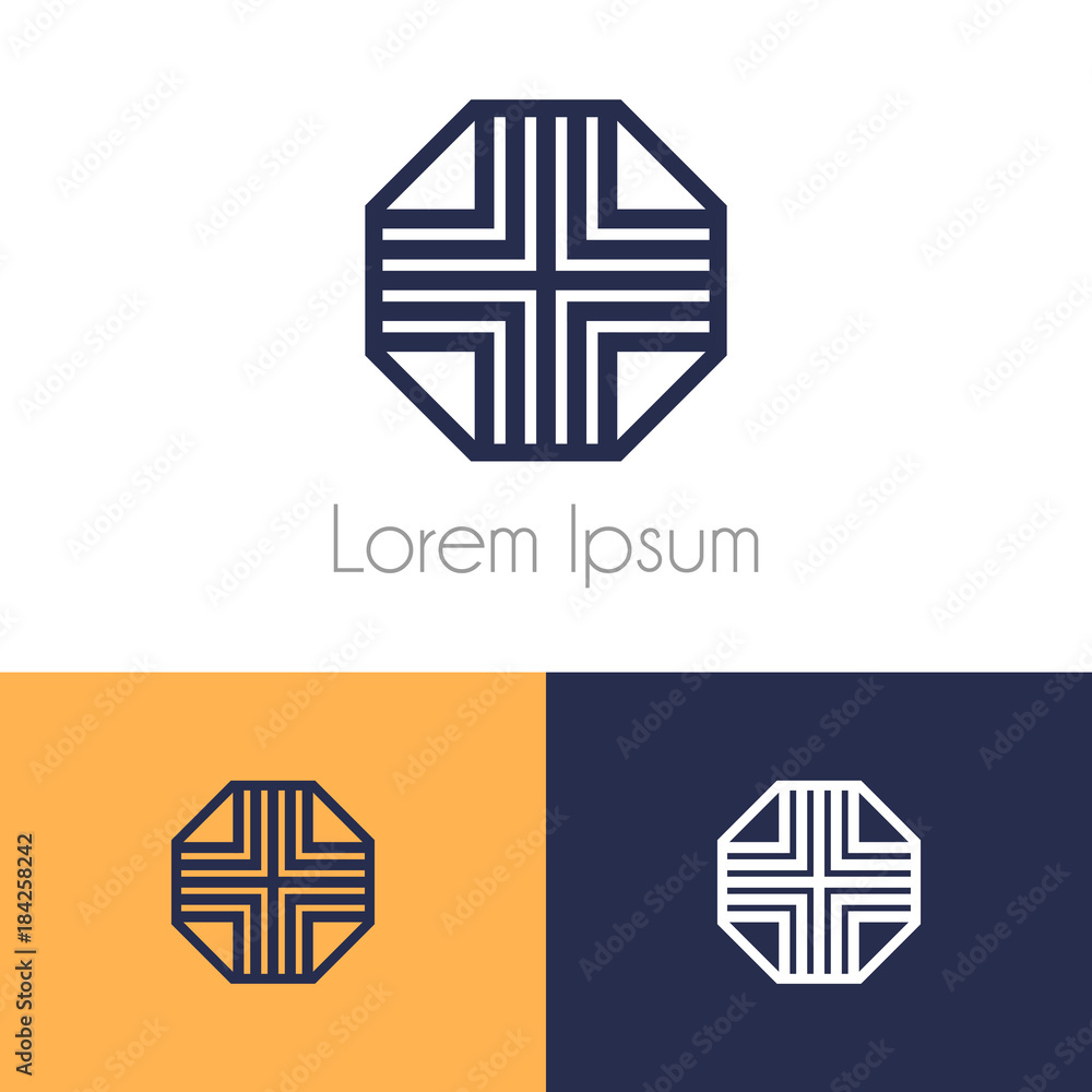 Colorful logo template, geometrical symbol with two preview monochrome for company brand Colorful logo template, geometrical symbol with two preview monochrome for company brand