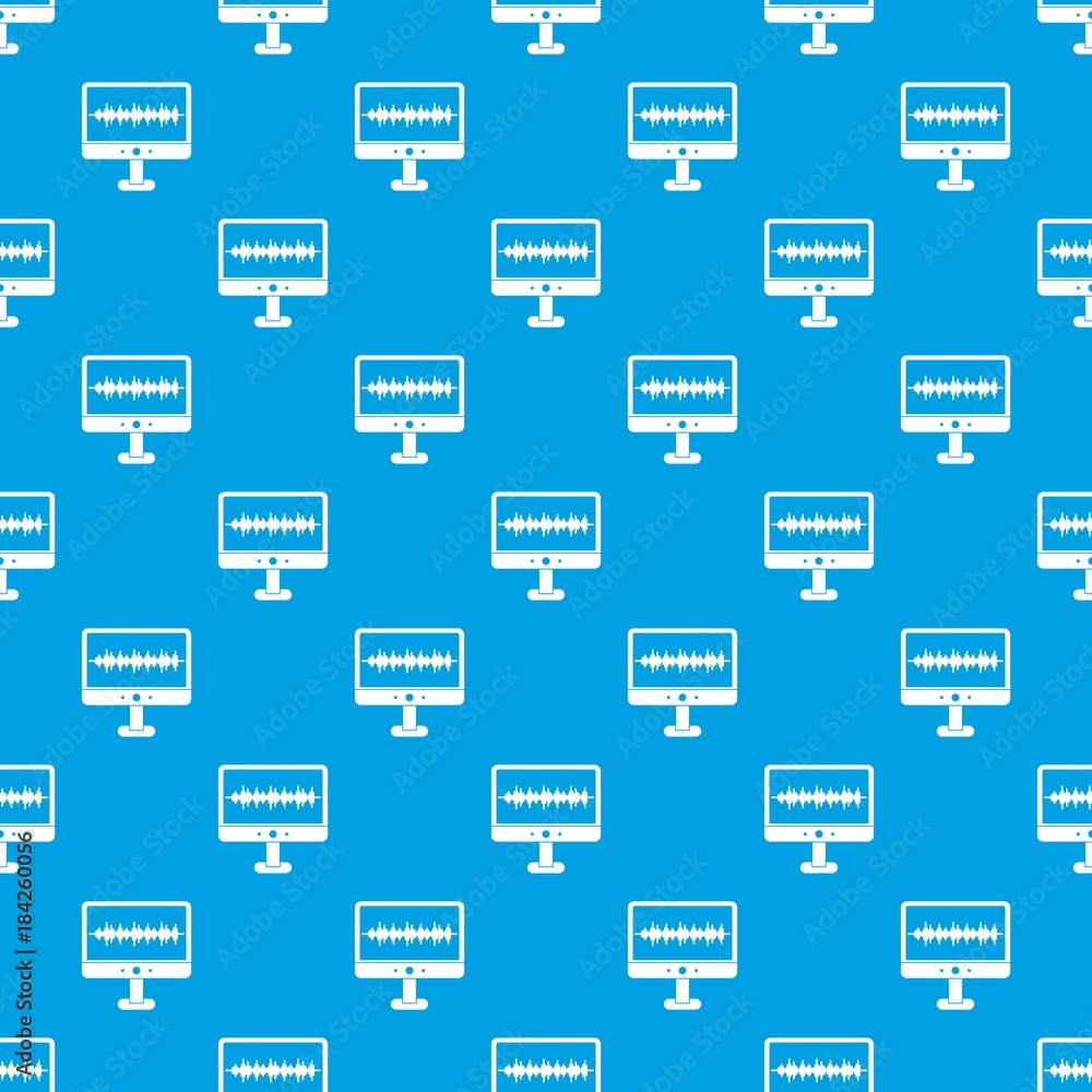 Sound waves pattern seamless blue Sound waves pattern seamless blue