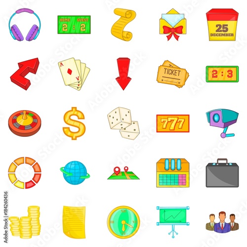 Figure icons set, cartoon style