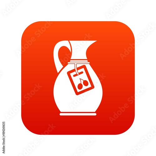 Jug with olive oil icon digital red