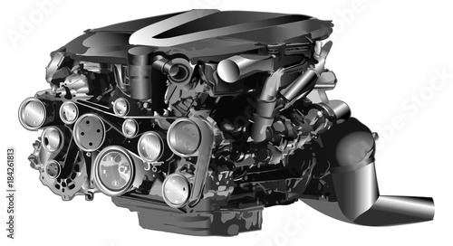 Car Engine Vector Isolated illustration