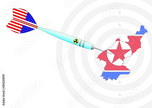 nuclear dart north korea usa vector 