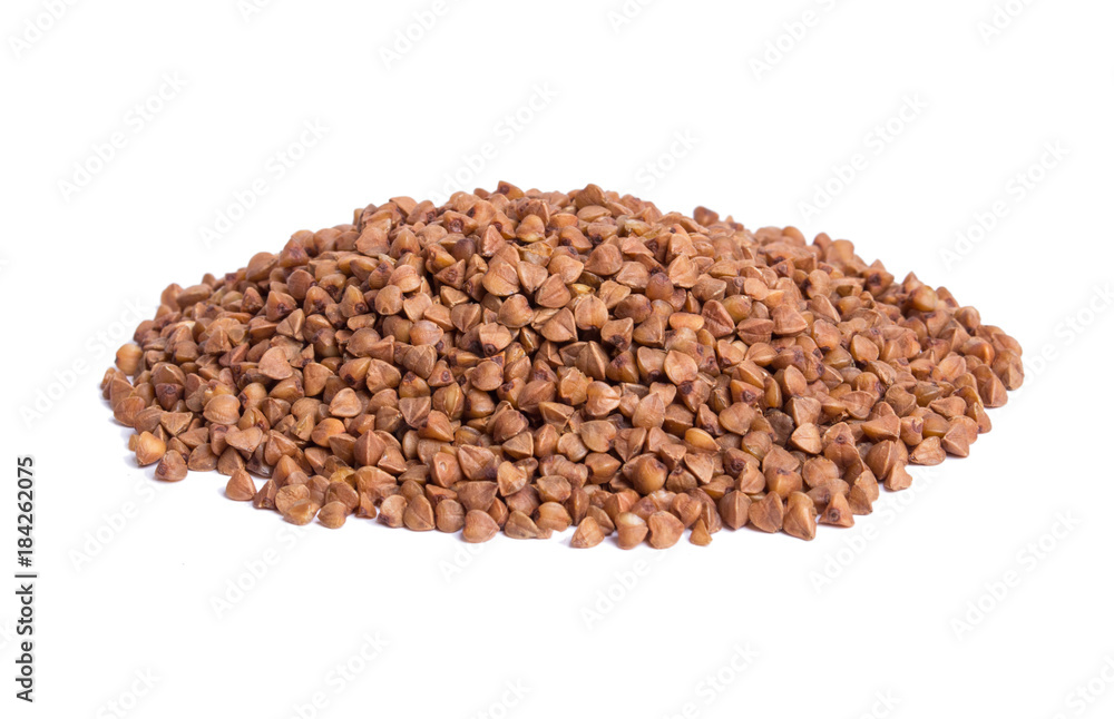 Buckwheat grains isolated on white background Buckwheat grains isolated on white background