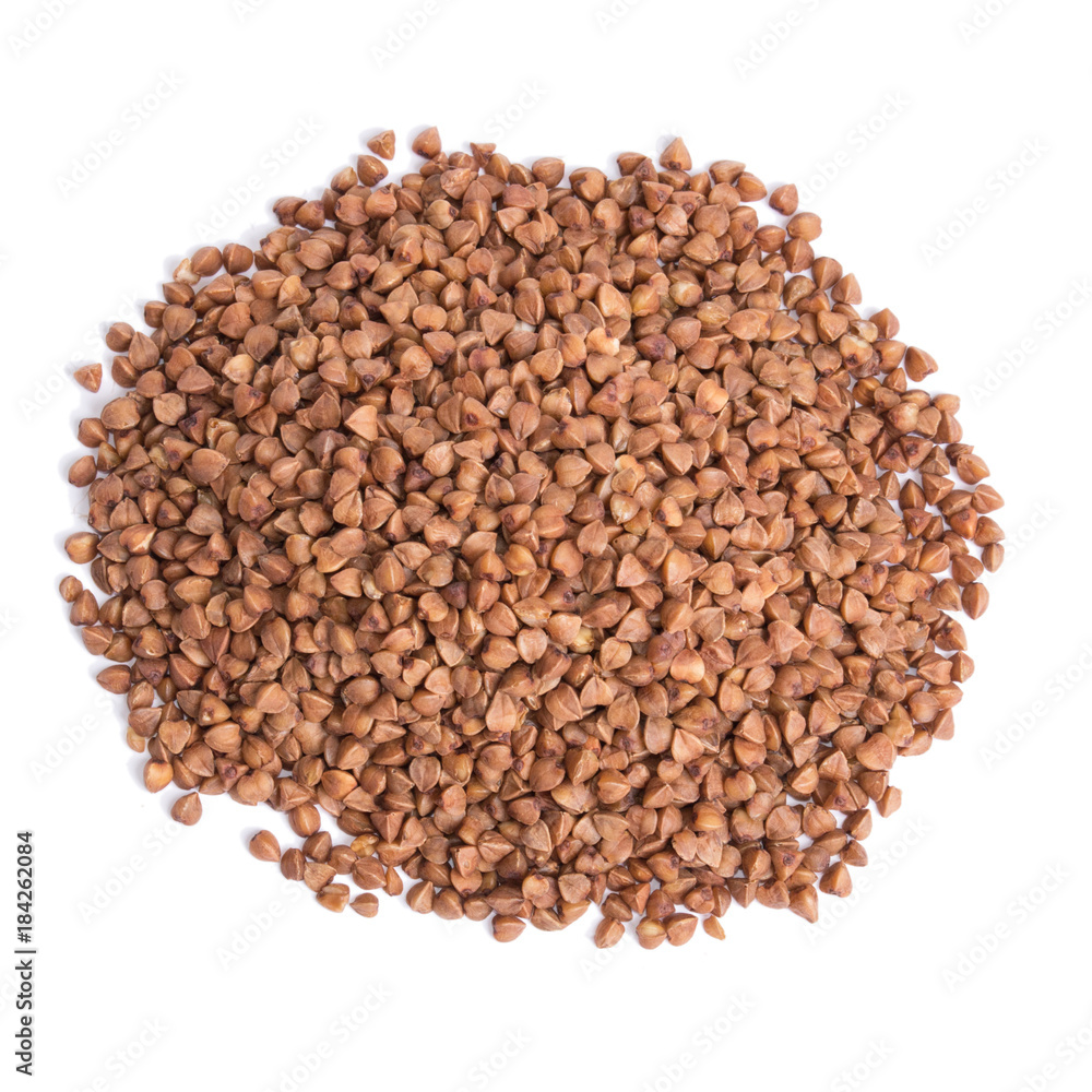 Buckwheat grains isolated on white background Buckwheat grains isolated on white background
