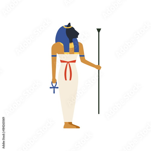 Maat, the Goddess of justice of ancient Egypt vector Illustration