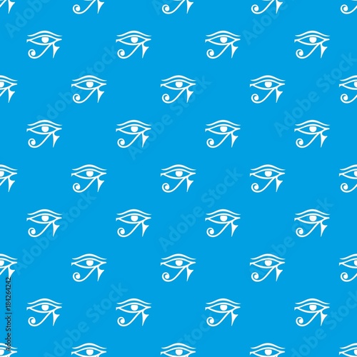 Eye of Horus Egypt Deity pattern seamless blue
