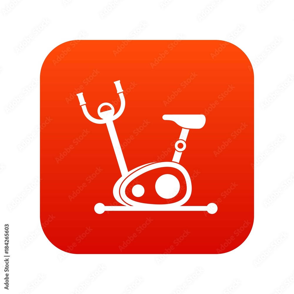 Exercise bike icon digital red Exercise bike icon digital red
