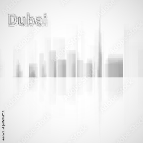 Dubai skyline illustration. Graphic concept for your design