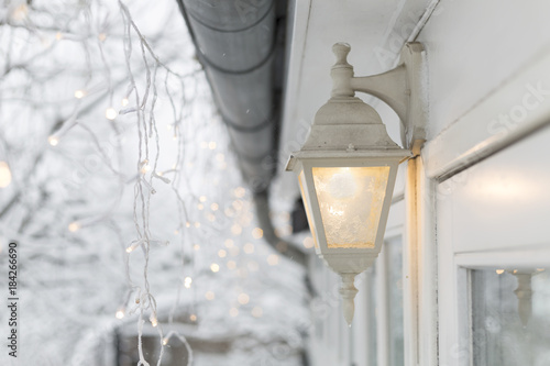 White frozen lamp