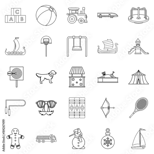 Dotish icons set, outline style