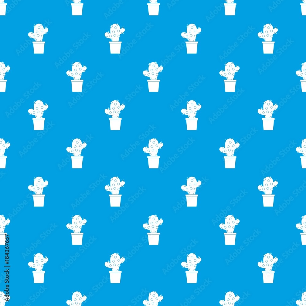 Cactus pattern seamless blue Cactus pattern seamless blue