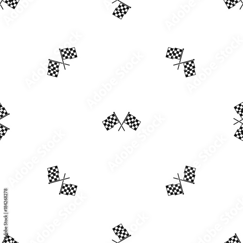 Checkered racing flags pattern seamless black