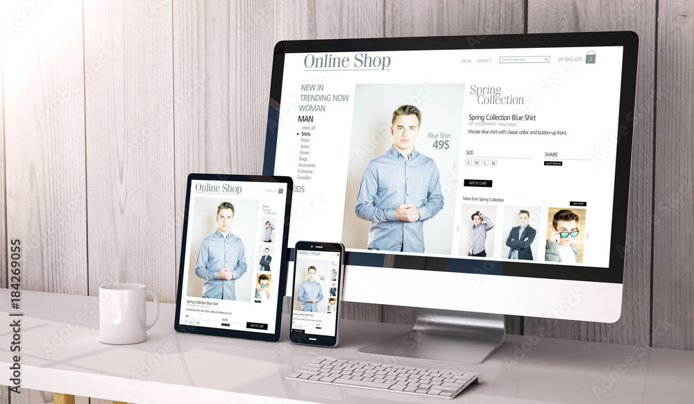 devices responsive on workspace showing responsive online shop devices responsive on workspace showing responsive online shop