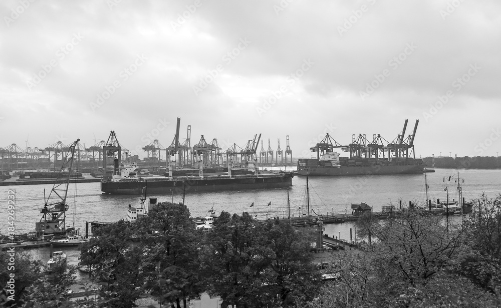Cargo traffic in Hamburg. It's the central hub for trade with Eastern & Northern Europe.